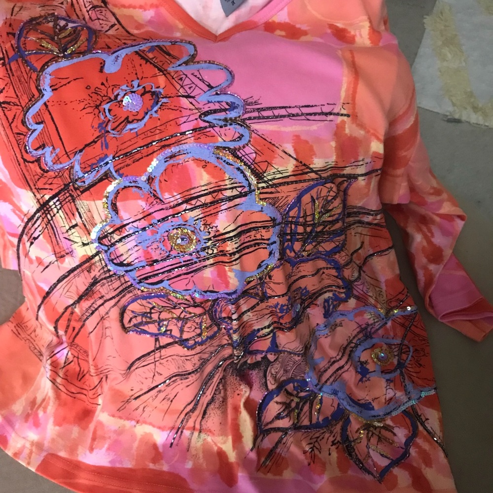 Unique bright colored painted  shirt